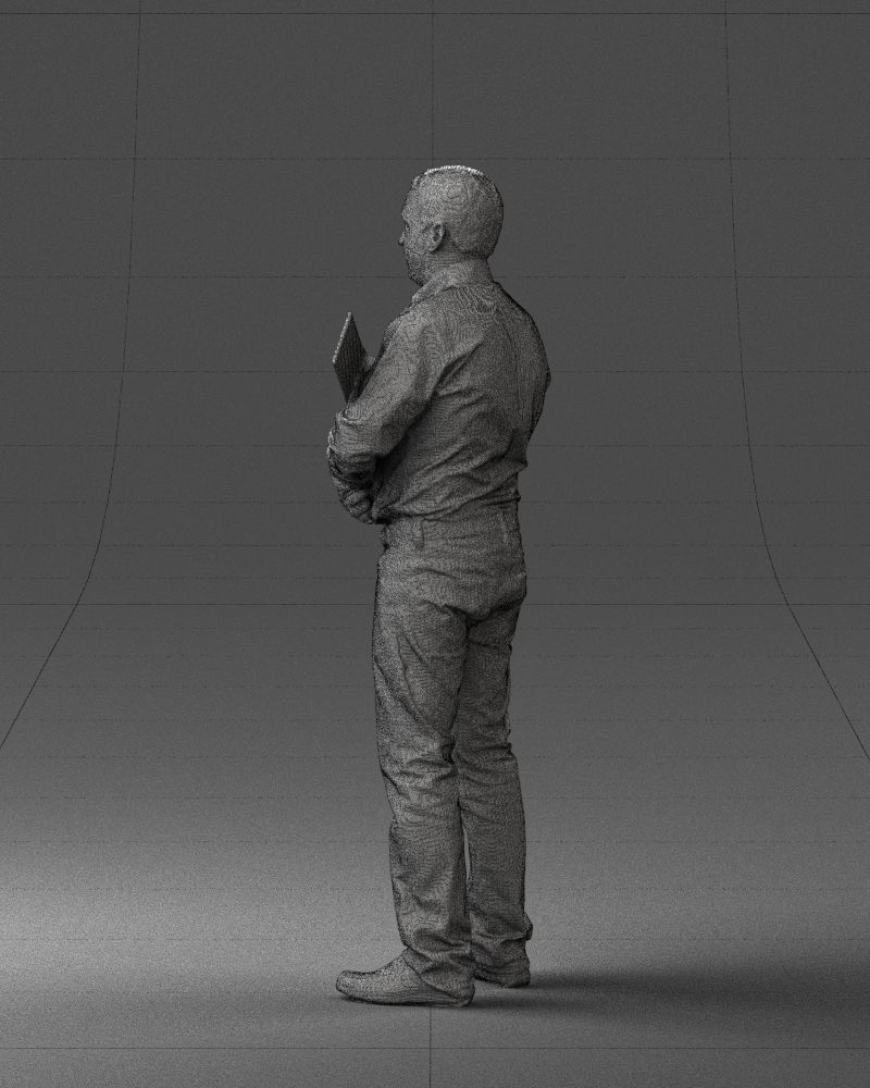 Man holding sign 0621 3D Print Ready 3D print model_14