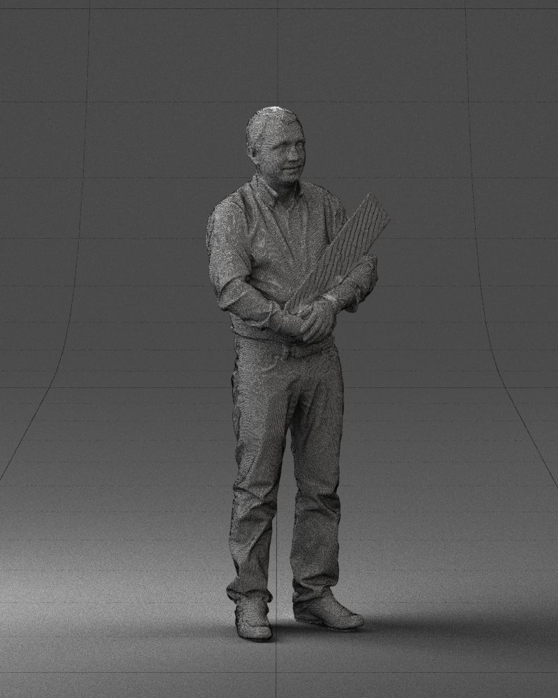 Man holding sign 0621 3D Print Ready 3D print model_35