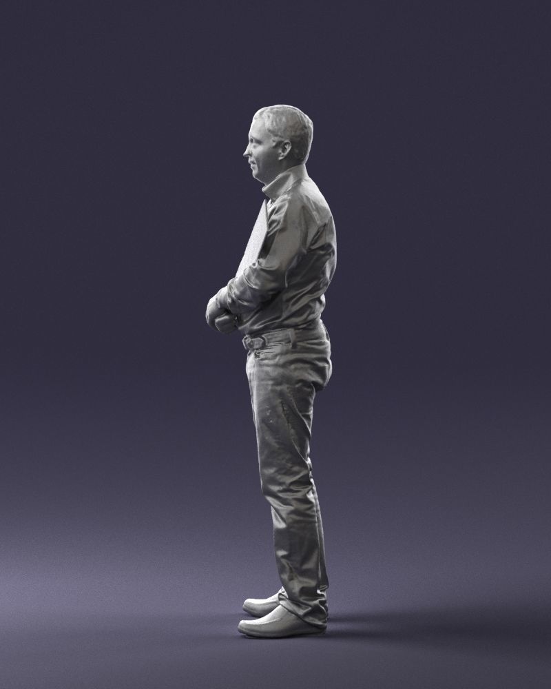 Man holding sign 0621 3D Print Ready 3D print model_10