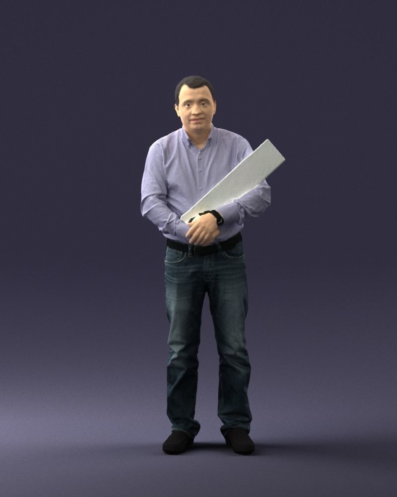 Man holding sign 0621 3D Print Ready 3D print model_36