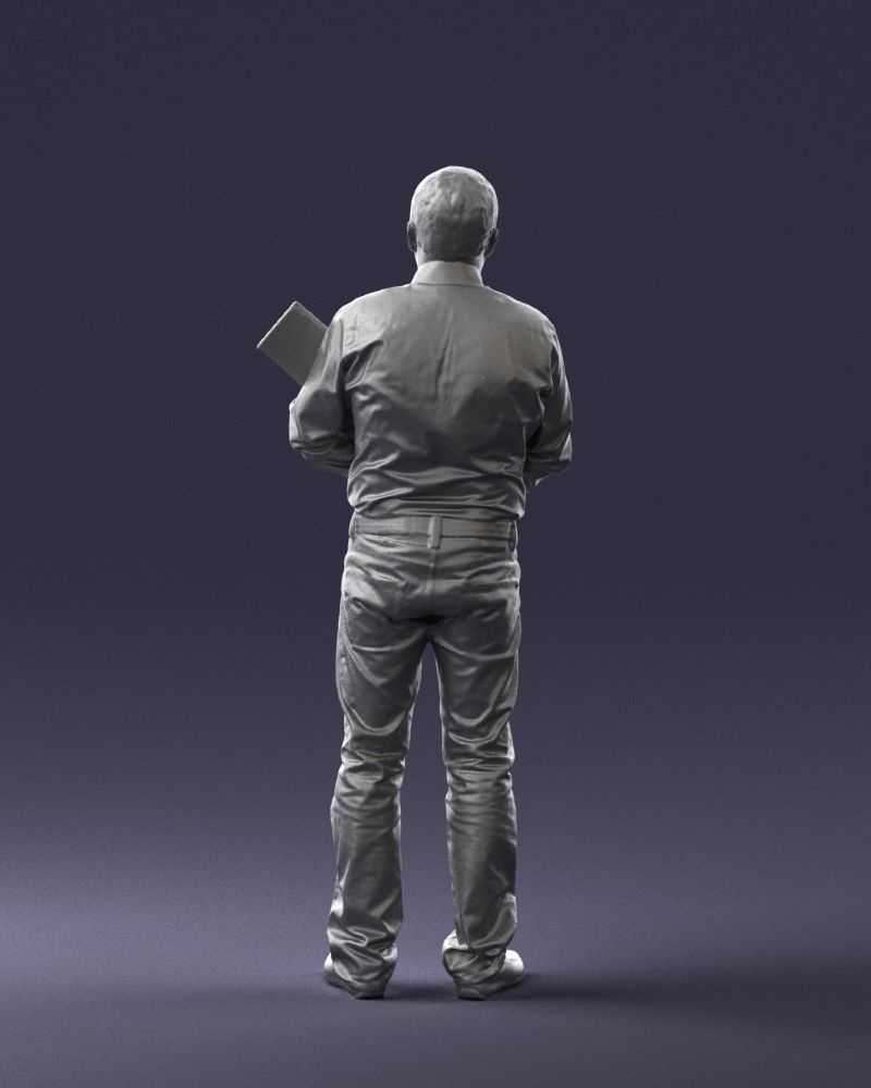 Man holding sign 0621 3D Print Ready 3D print model_19