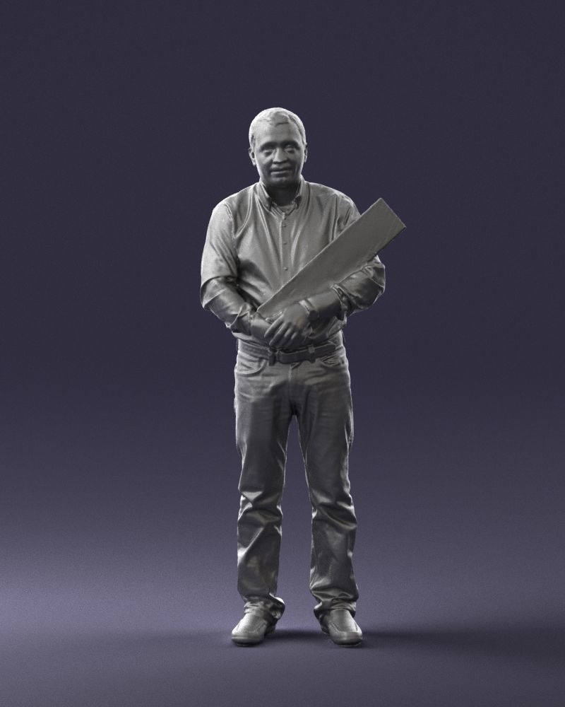 Man holding sign 0621 3D Print Ready 3D print model_1