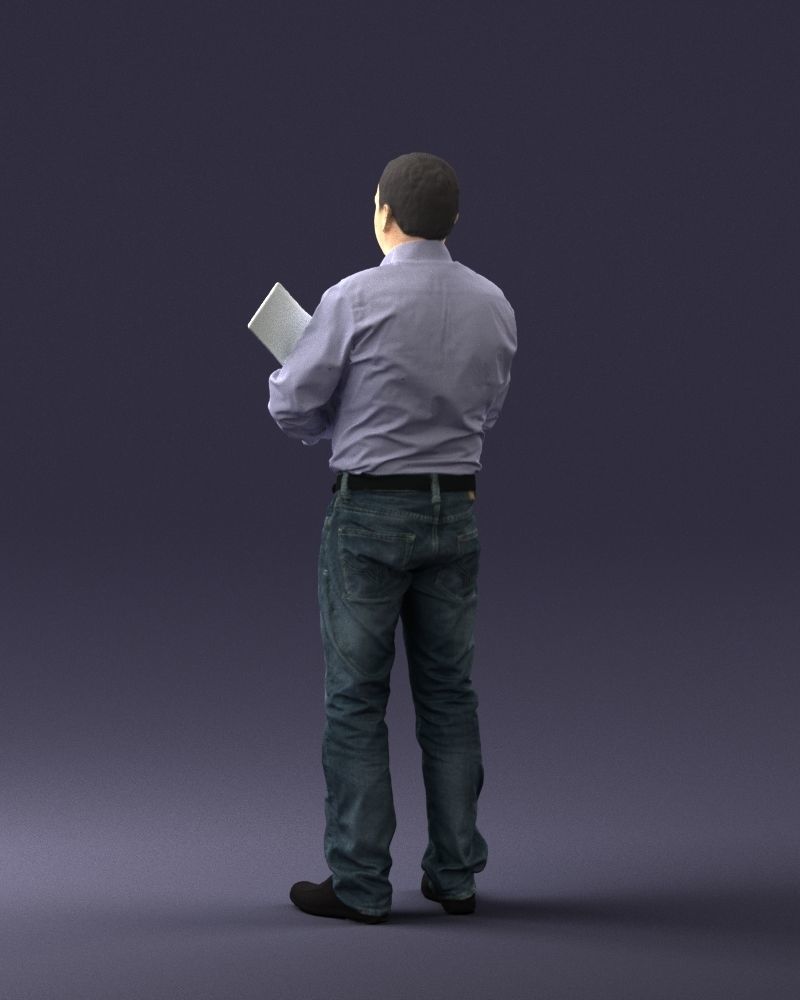 Man holding sign 0621 3D Print Ready 3D print model_15