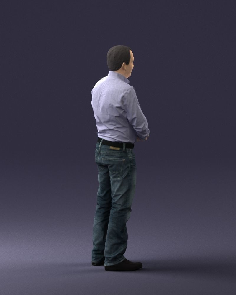 Man holding sign 0621 3D Print Ready 3D print model_24