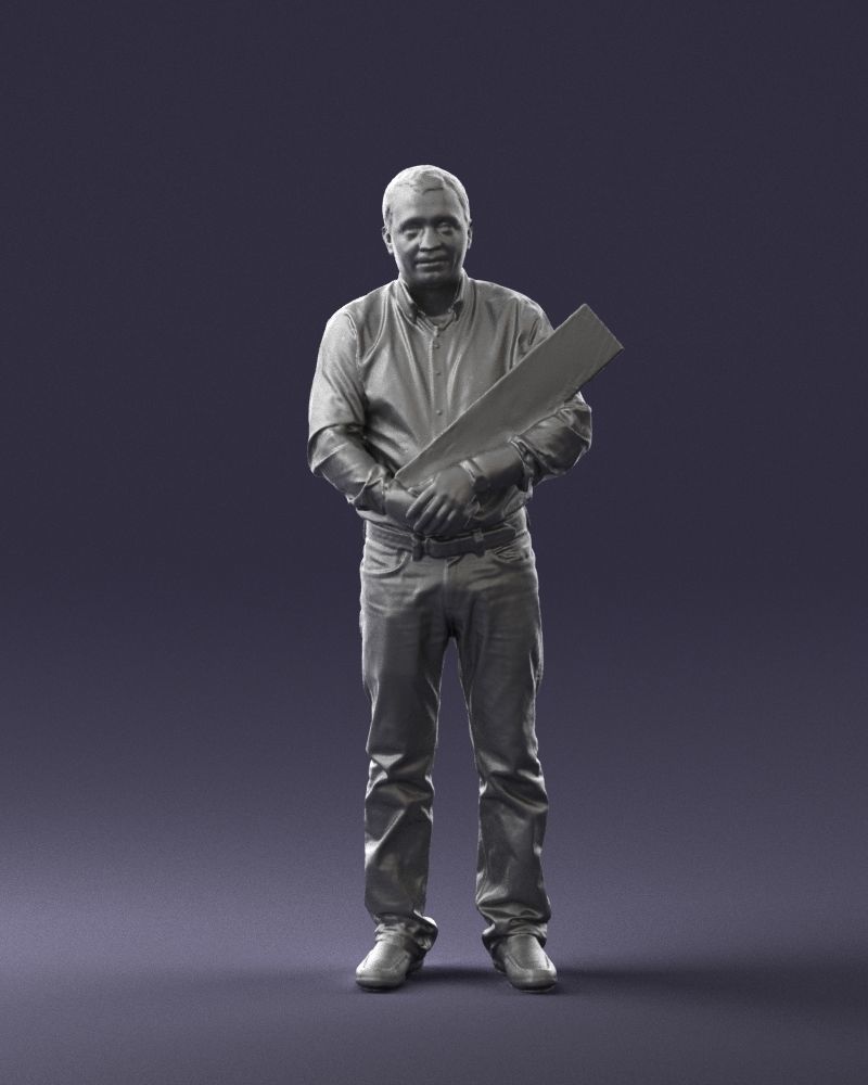 Man holding sign 0621 3D Print Ready 3D print model_37