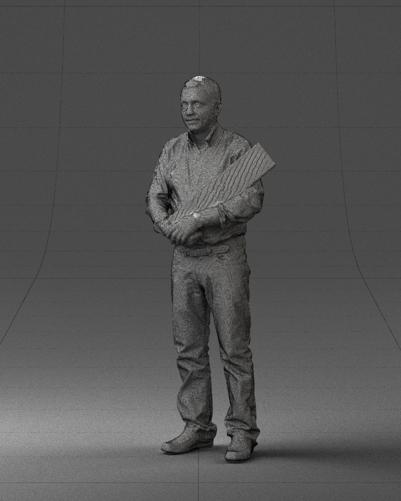 Man holding sign 0621 3D Print Ready 3D print model_5