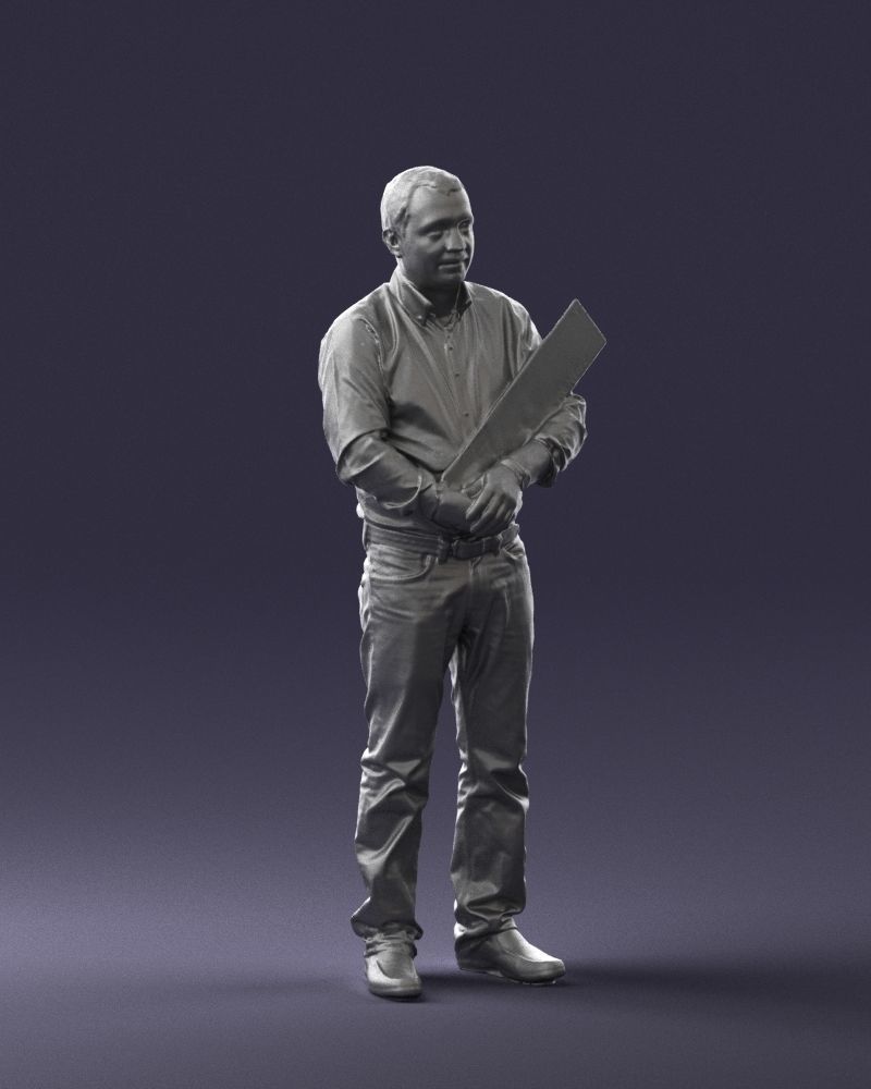 Man holding sign 0621 3D Print Ready 3D print model_34