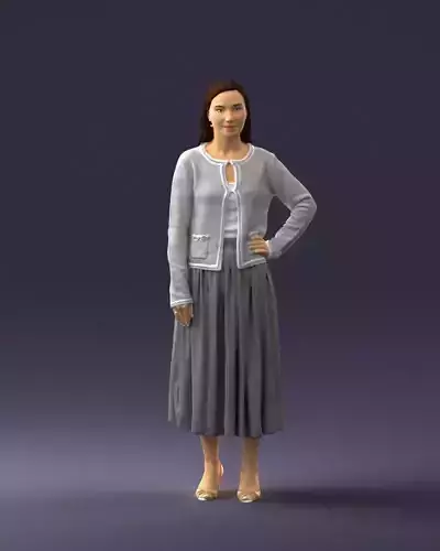 Woman in gray skirt 0390