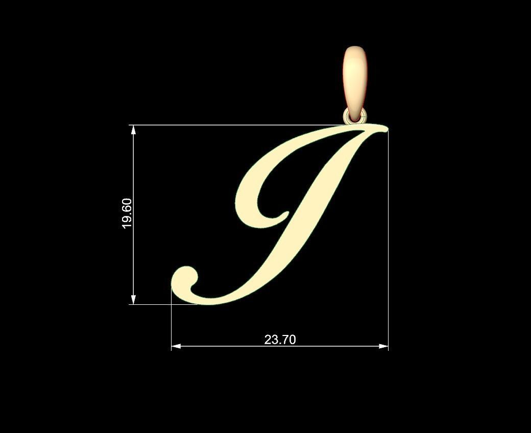 Initial Letters Pendant Birds of Paradise I 3D print model_4