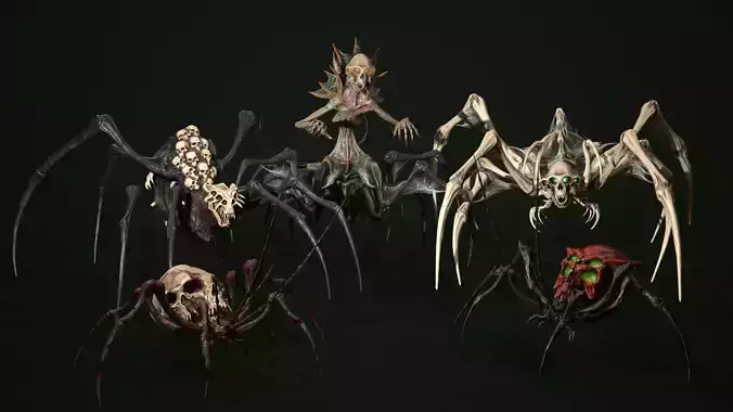 Undead Spiders Pack 3D Model Collection