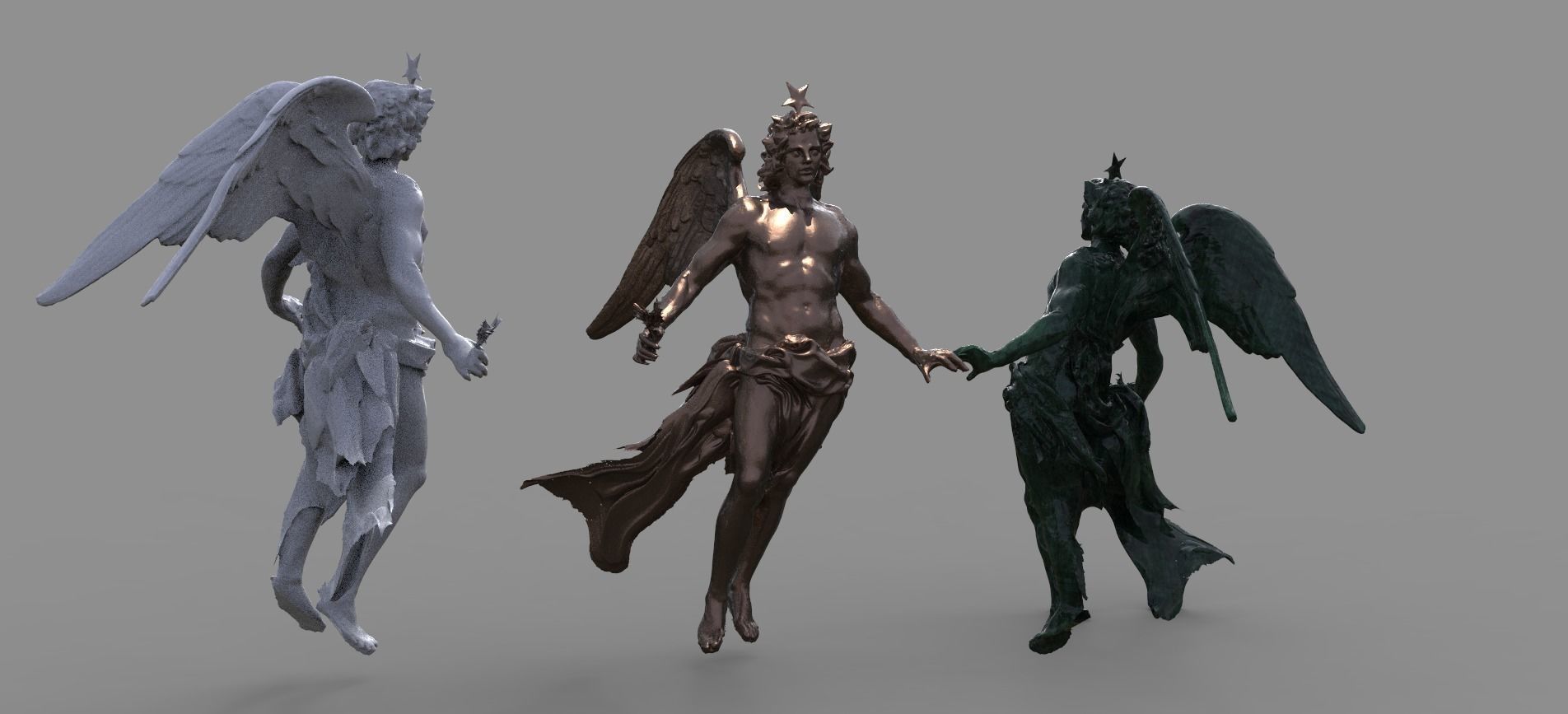 Angel statue Epic 3D model_4
