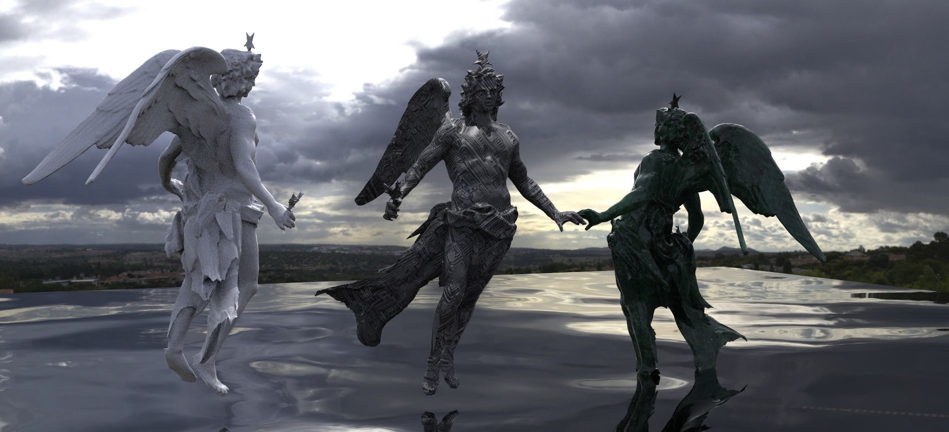 Angel statue Epic 3D model_2