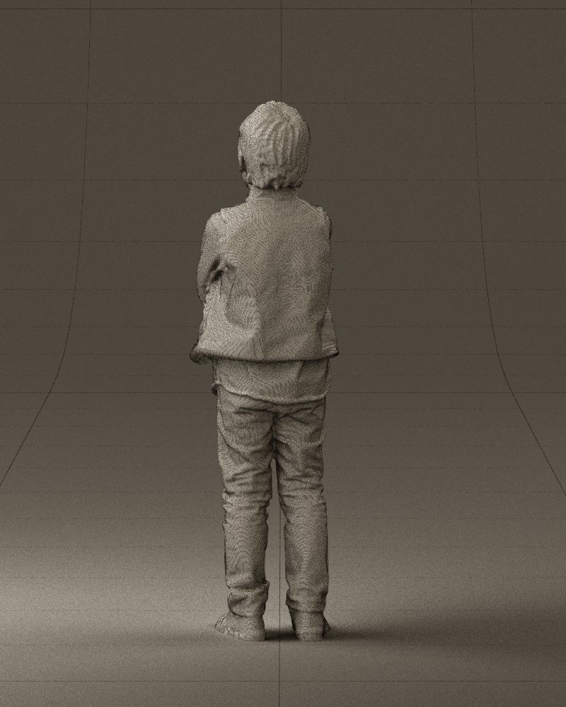 Kid in plaid green tshirt 0611 3D Print Ready 3D print model_20