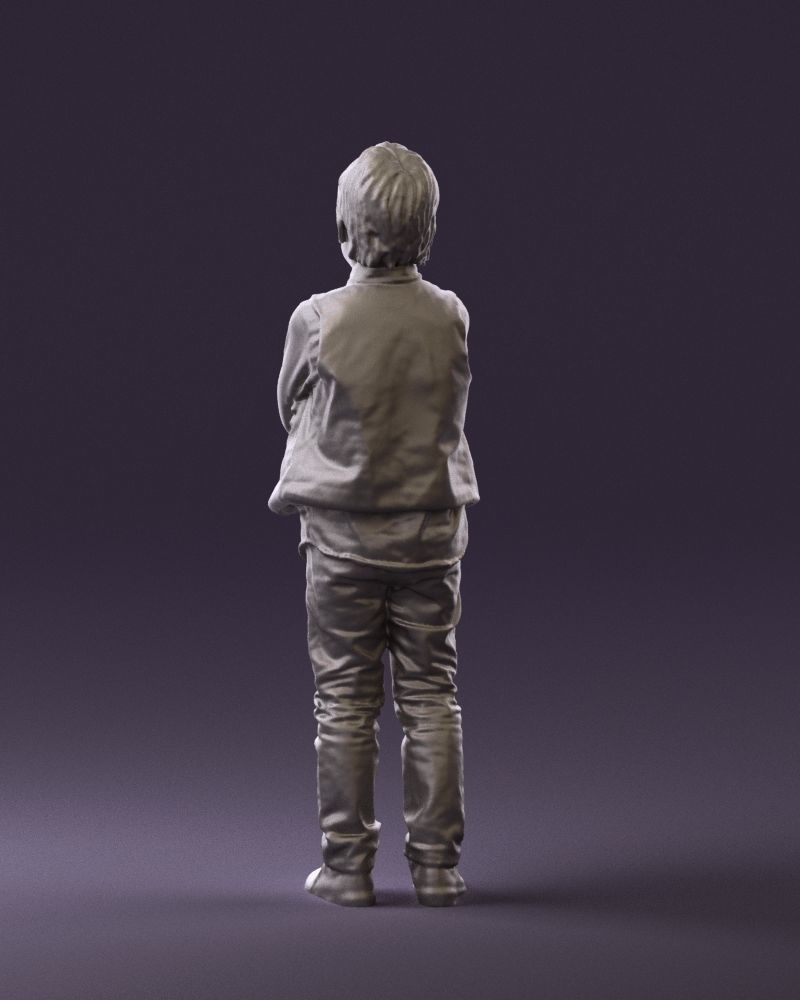 Kid in plaid green tshirt 0611 3D Print Ready 3D print model_19