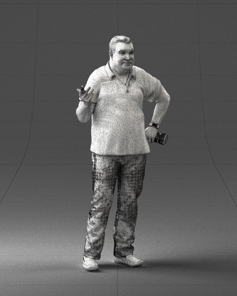 Man with a newspaper and a cigar 0271 3D Print Ready 3D print model_8