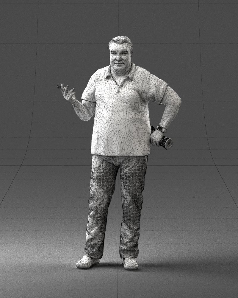 Man with a newspaper and a cigar 0271 3D Print Ready 3D print model_35