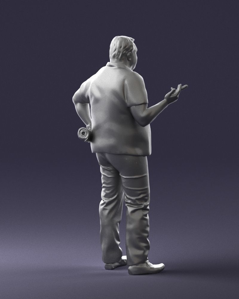 Man with a newspaper and a cigar 0271 3D Print Ready 3D print model_16