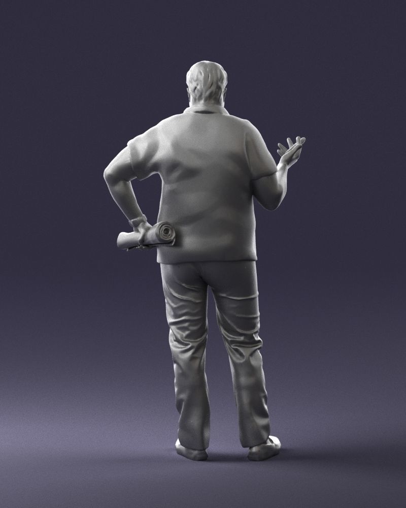 Man with a newspaper and a cigar 0271 3D Print Ready 3D print model_19