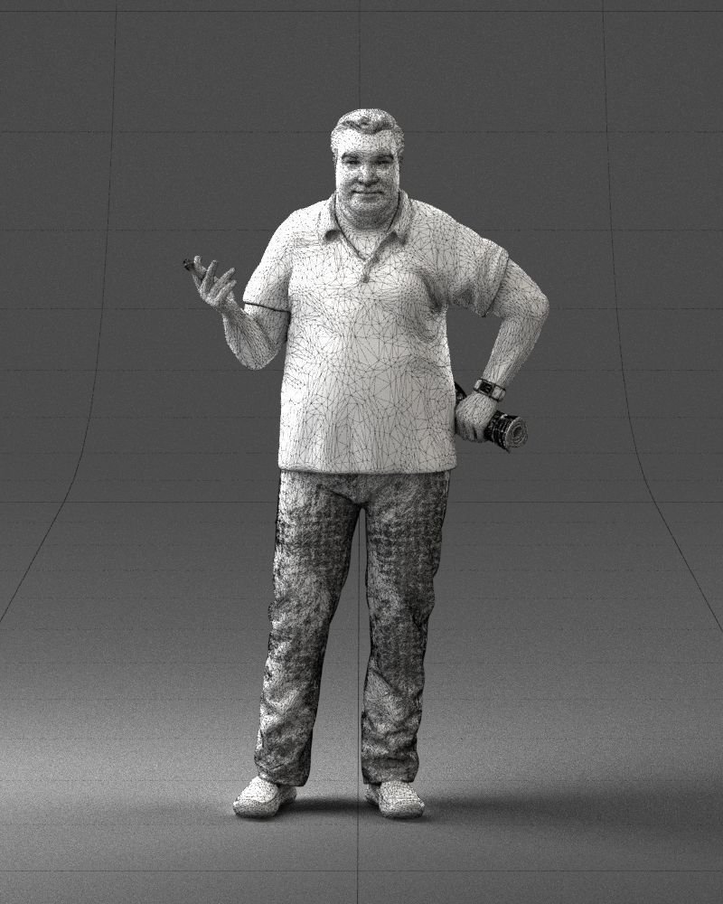 Man with a newspaper and a cigar 0271 3D Print Ready 3D print model_2