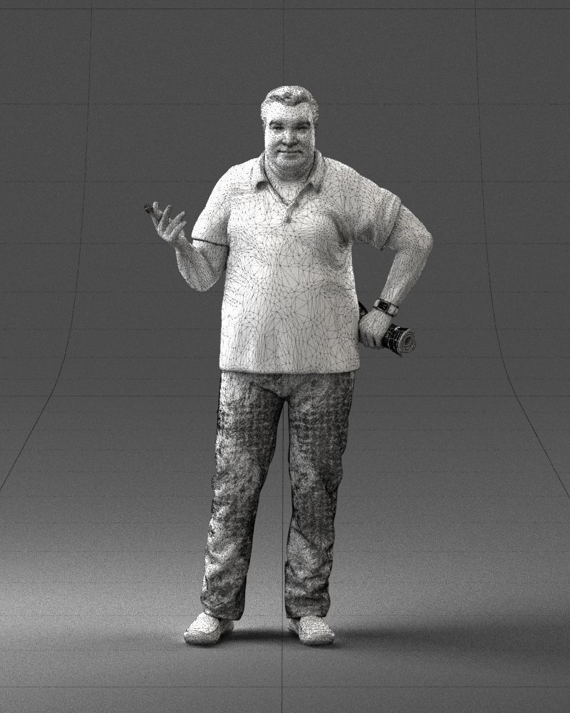 Man with a newspaper and a cigar 0271 3D Print Ready 3D print model_38