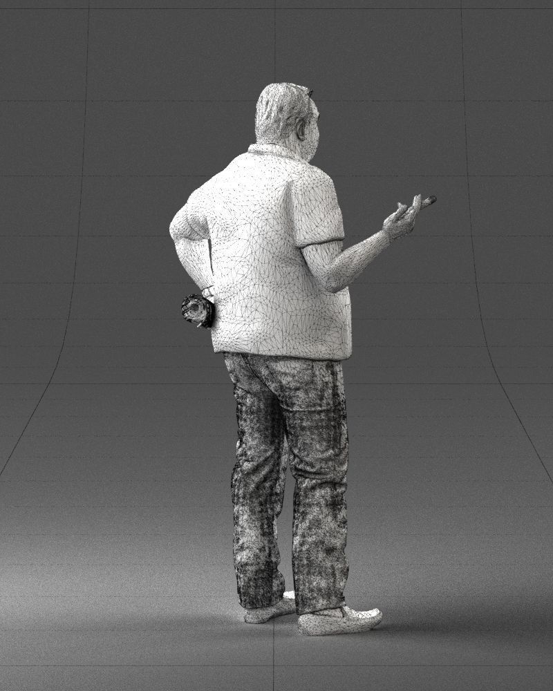 Man with a newspaper and a cigar 0271 3D Print Ready 3D print model_17