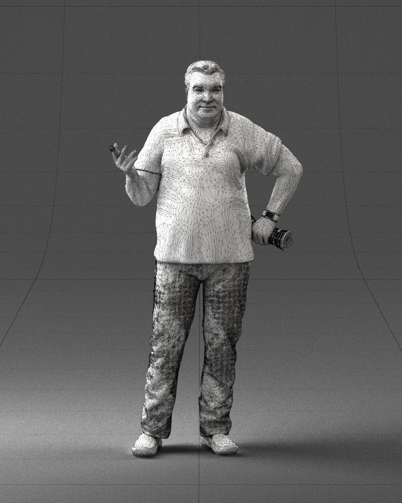 Man with a newspaper and a cigar 0271 3D Print Ready 3D print model_5