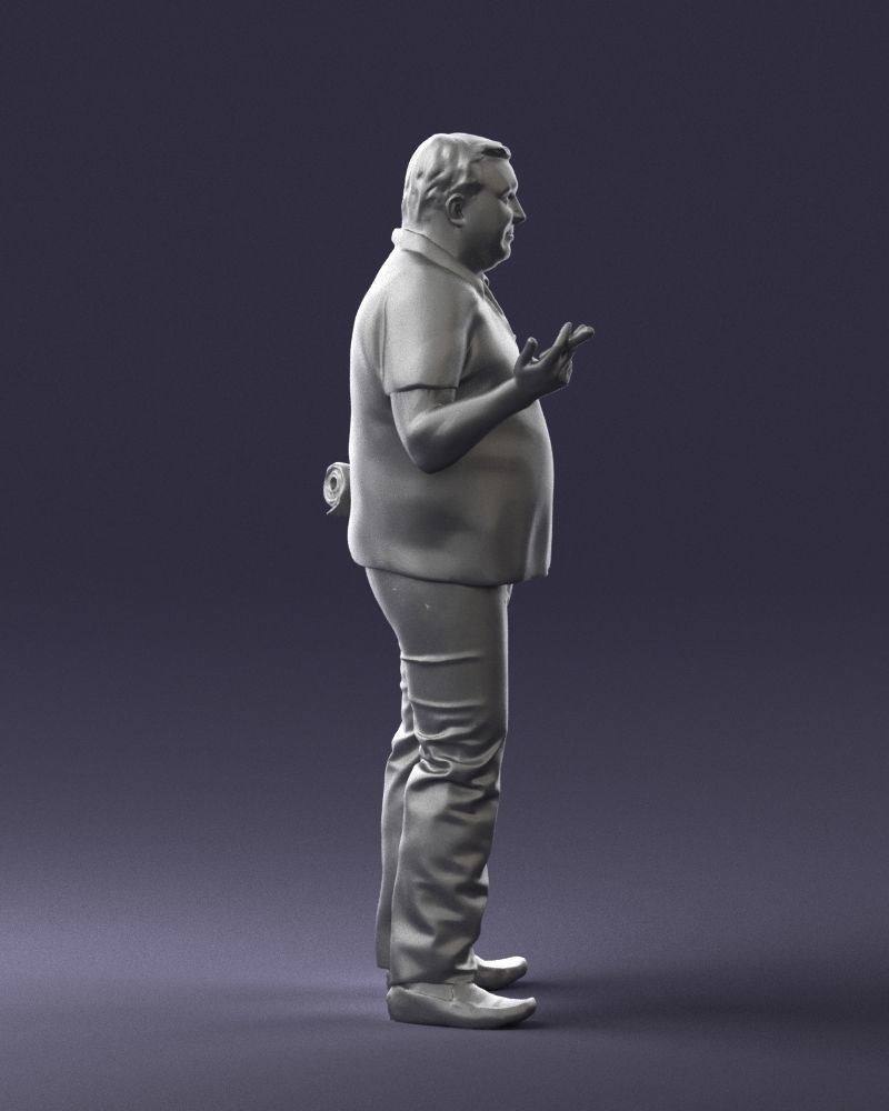 Man with a newspaper and a cigar 0271 3D Print Ready 3D print model_13