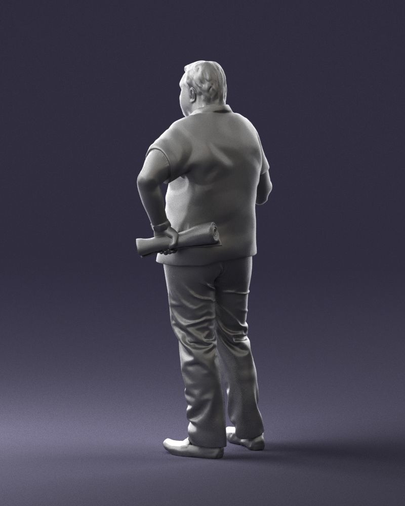 Man with a newspaper and a cigar 0271 3D Print Ready 3D print model_22