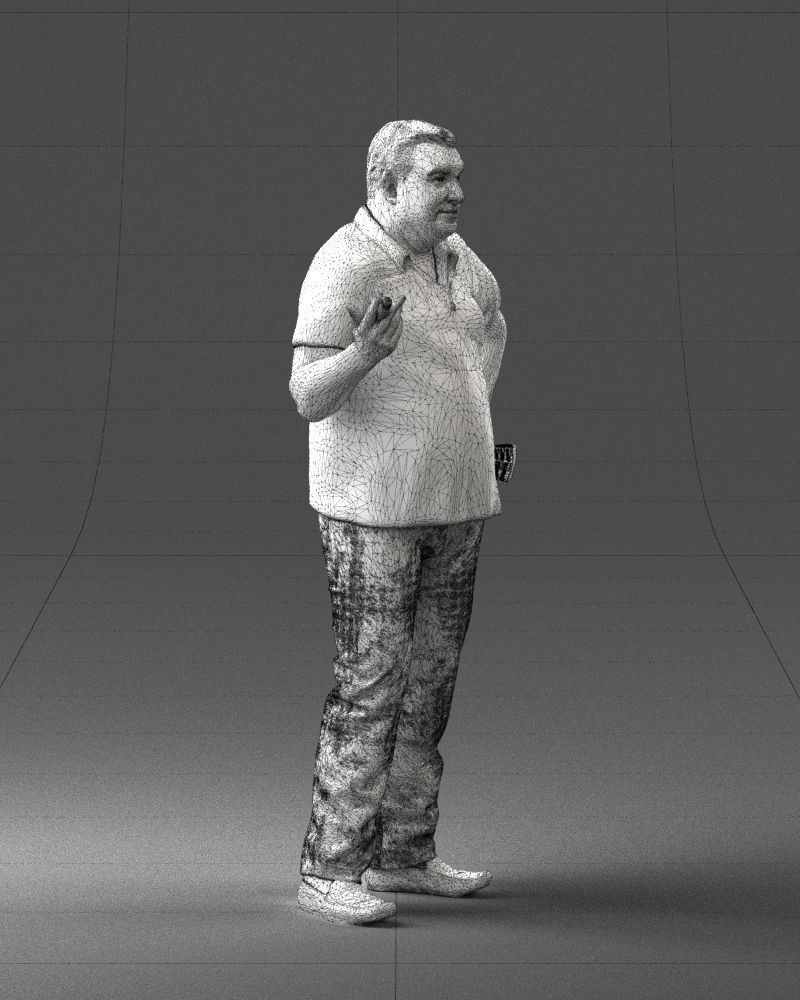 Man with a newspaper and a cigar 0271 3D Print Ready 3D print model_11