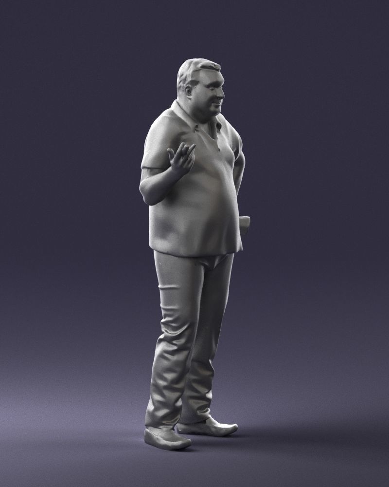 Man with a newspaper and a cigar 0271 3D Print Ready 3D print model_10