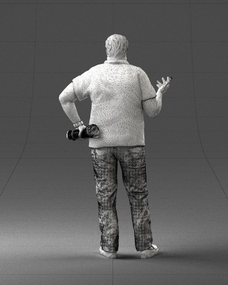 Man with a newspaper and a cigar 0271 3D Print Ready 3D print model_20