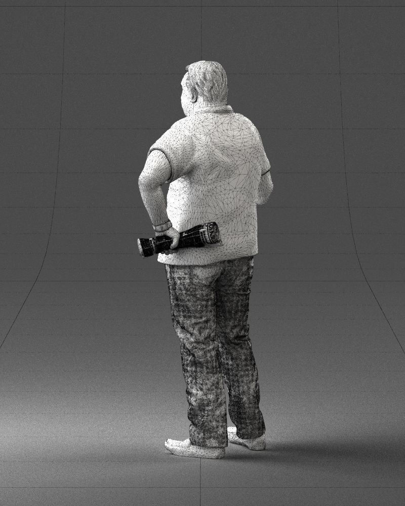Man with a newspaper and a cigar 0271 3D Print Ready 3D print model_23