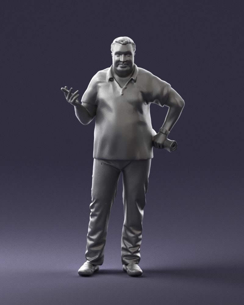 Man with a newspaper and a cigar 0271 3D Print Ready 3D print model_37