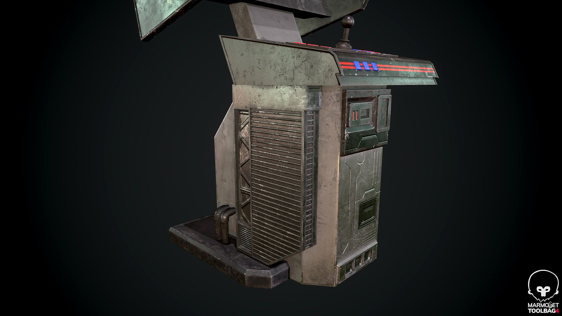 Arcade GAme Machine V3 Cyberpunk Optimized FOr games Low-poly 3D model_11