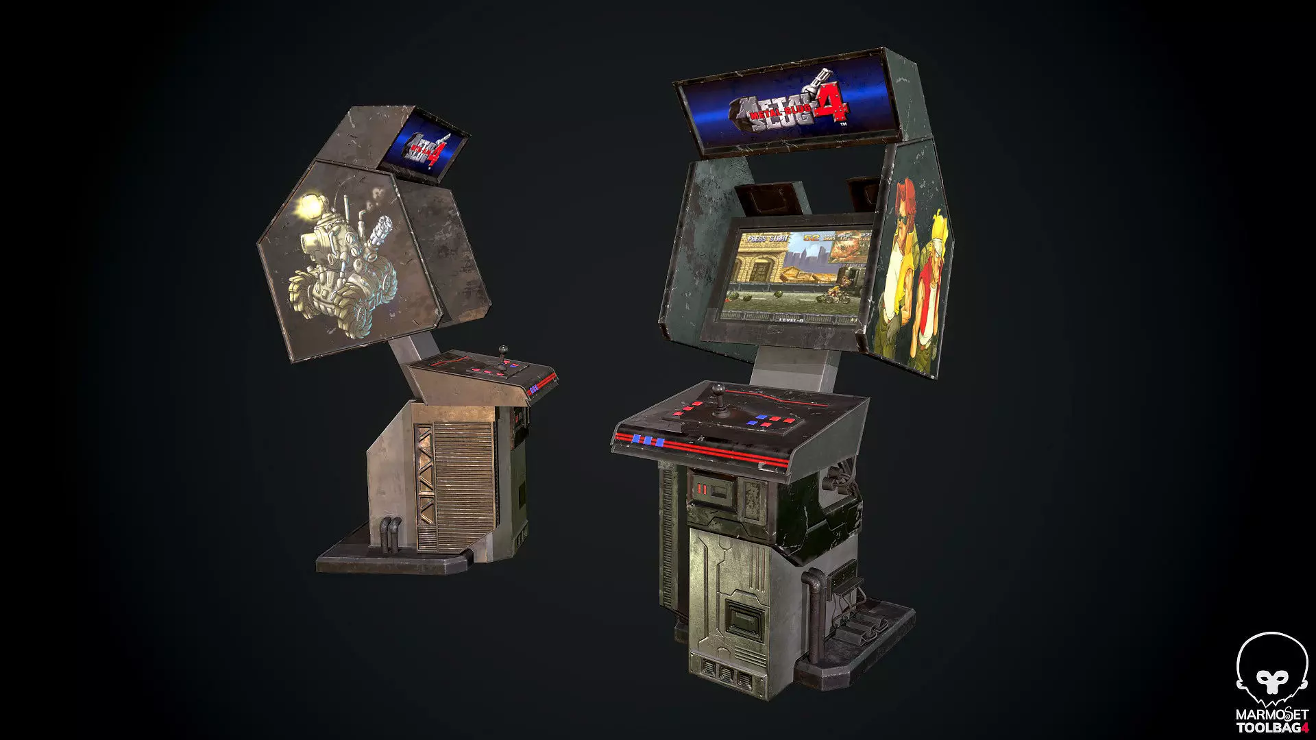 Arcade GAme Machine V3 Cyberpunk Optimized FOr games Low-poly 3D model_0