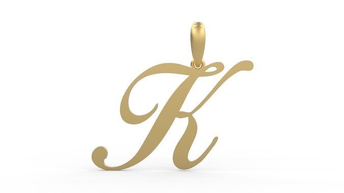 Initial Letters Pendant Birds of Paradise K 3D print model