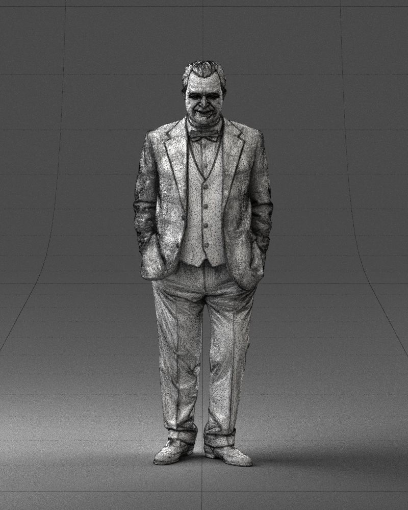 Man in a green suit and checked jacket 0289 3D Print Ready 3D print model_38