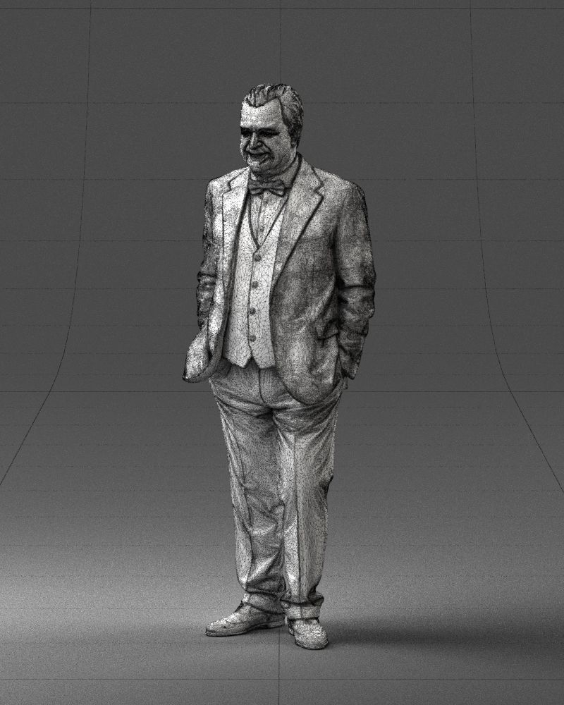Man in a green suit and checked jacket 0289 3D Print Ready 3D print model_32