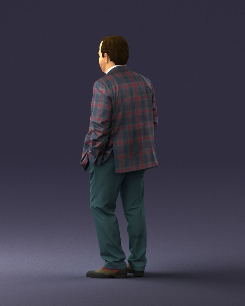 Man in a green suit and checked jacket 0289 3D Print Ready 3D print model_21