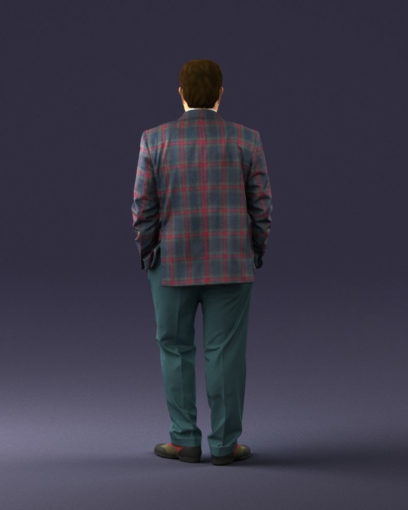 Man in a green suit and checked jacket 0289 3D Print Ready 3D print model_18