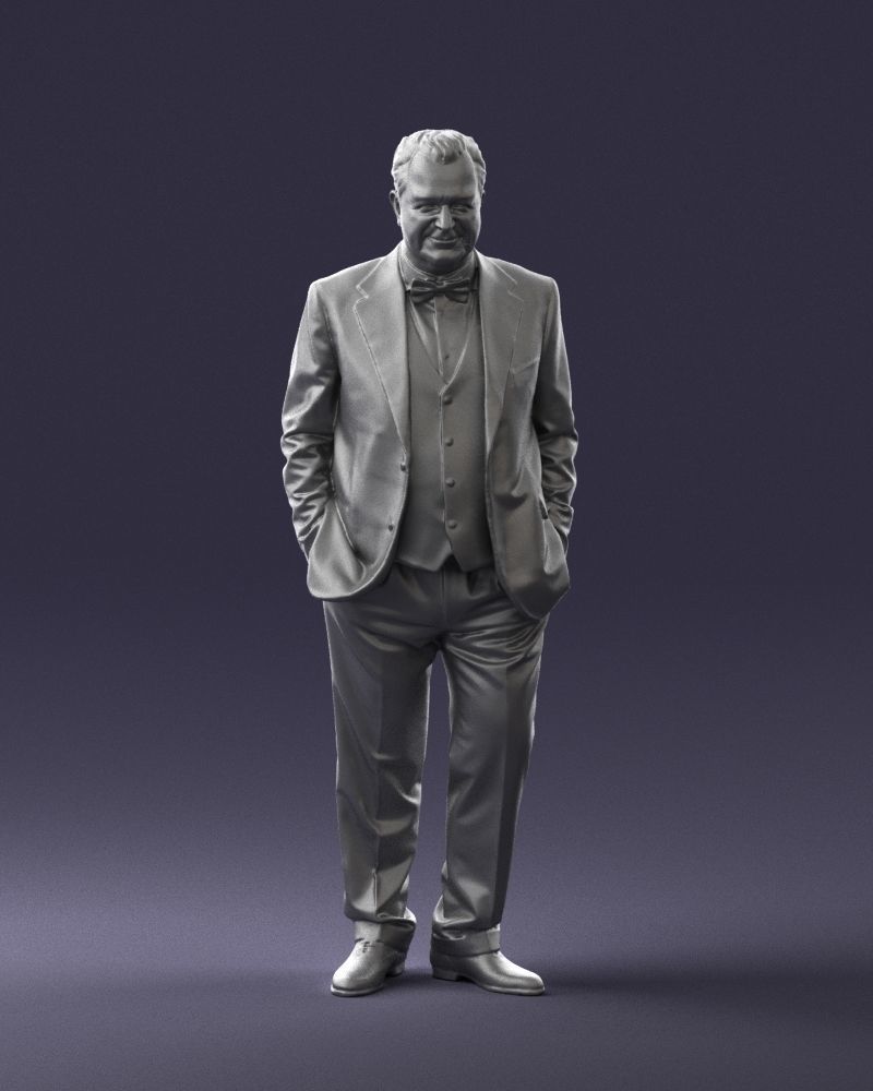 Man in a green suit and checked jacket 0289 3D Print Ready 3D print model_4