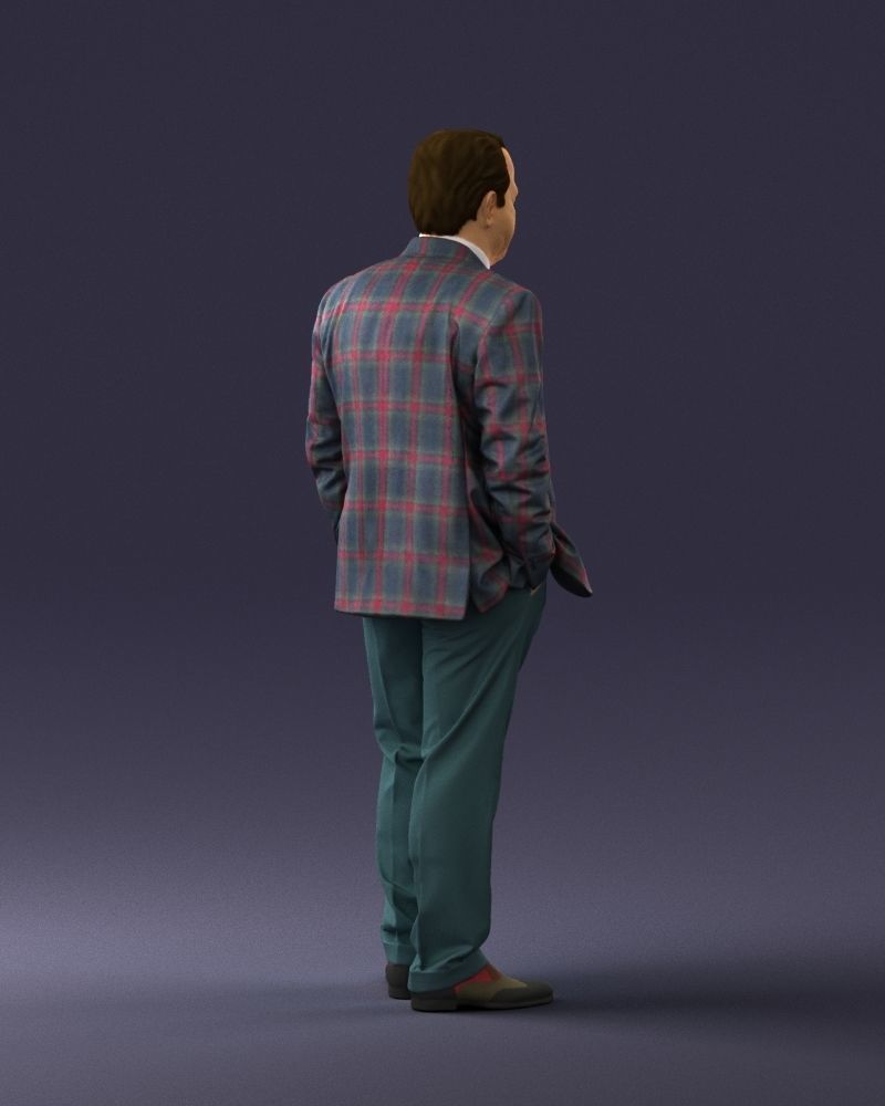 Man in a green suit and checked jacket 0289 3D Print Ready 3D print model_15