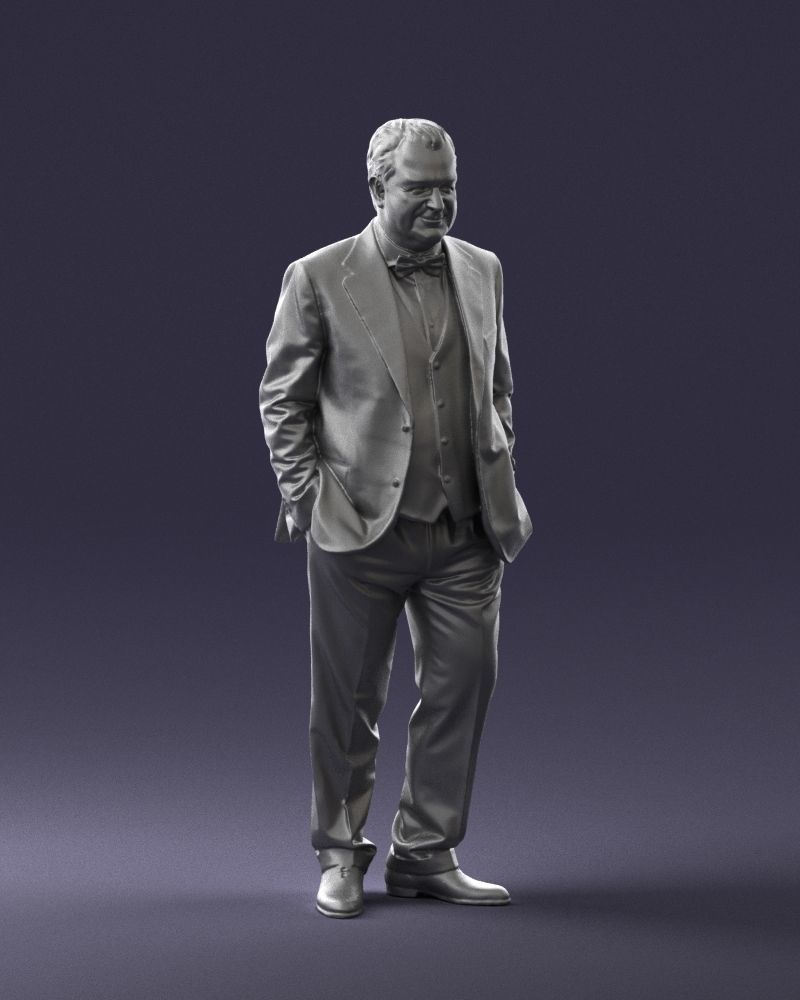 Man in a green suit and checked jacket 0289 3D Print Ready 3D print model_7