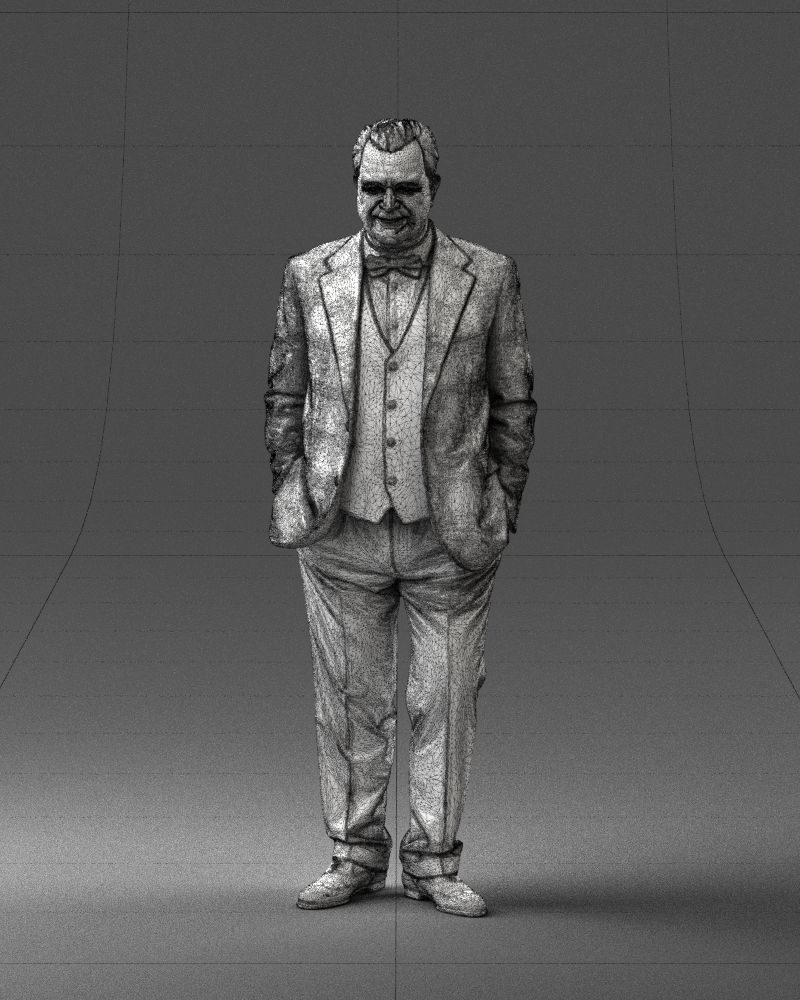 Man in a green suit and checked jacket 0289 3D Print Ready 3D print model_35