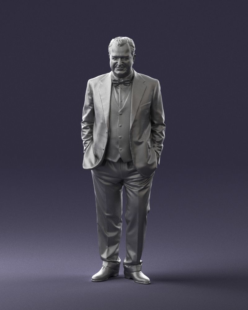 Man in a green suit and checked jacket 0289 3D Print Ready 3D print model_34