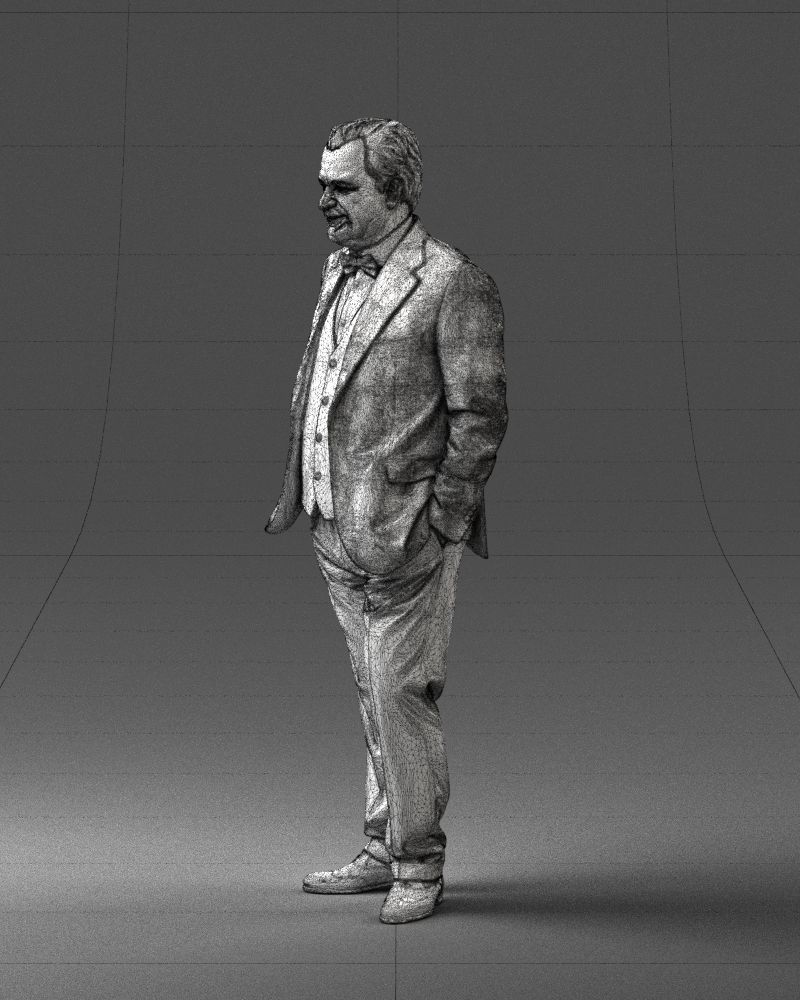 Man in a green suit and checked jacket 0289 3D Print Ready 3D print model_29