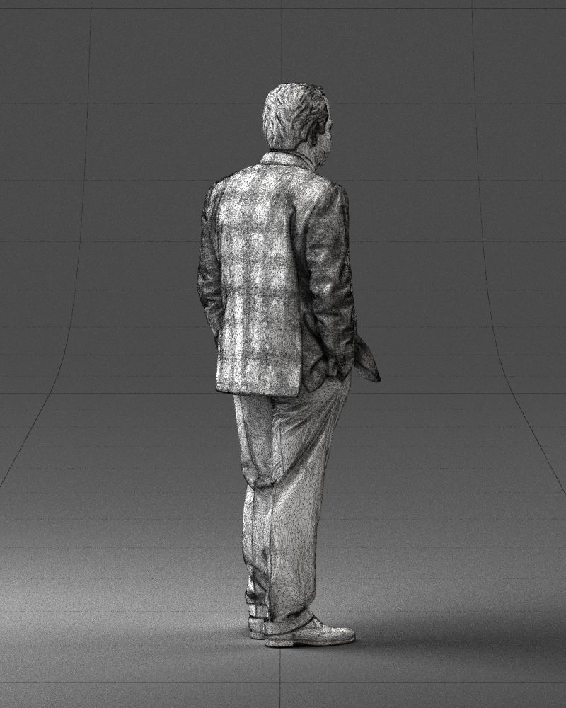 Man in a green suit and checked jacket 0289 3D Print Ready 3D print model_17