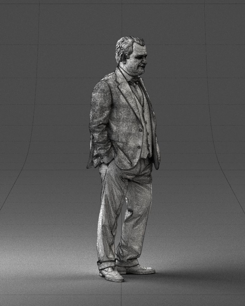 Man in a green suit and checked jacket 0289 3D Print Ready 3D print model_11