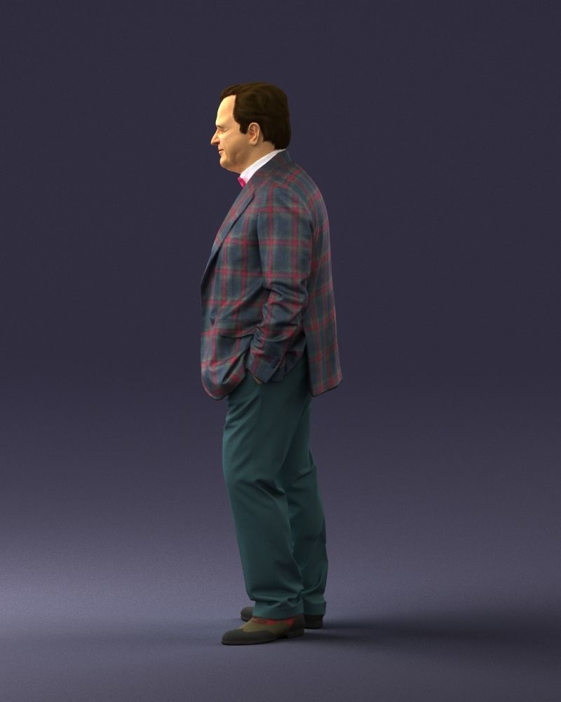 Man in a green suit and checked jacket 0289 3D Print Ready 3D print model_24