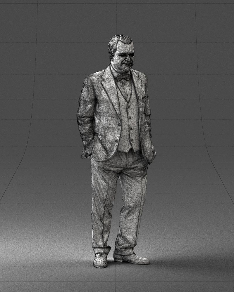 Man in a green suit and checked jacket 0289 3D Print Ready 3D print model_8